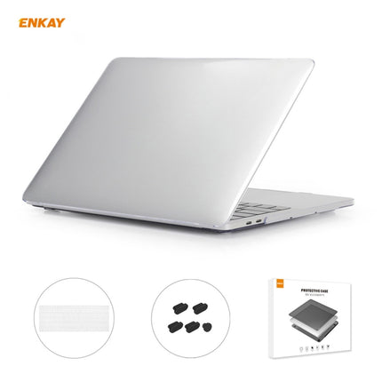 ENKAY 3 in 1 Crystal Laptop Protective Case + US Version TPU Keyboard Film + Anti-dust Plugs Set for MacBook Pro 13.3 inch A1708 (without Touch Bar)(Transparent)-garmade.com