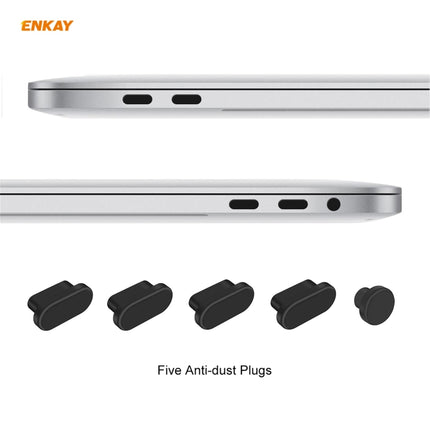 ENKAY 3 in 1 Crystal Laptop Protective Case + EU Version TPU Keyboard Film + Anti-dust Plugs Set for MacBook Pro 13.3 inch A1706 / A1989 / A2159 (with Touch Bar)(Grey)-garmade.com