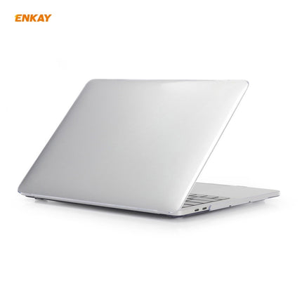 ENKAY 3 in 1 Crystal Laptop Protective Case + EU Version TPU Keyboard Film + Anti-dust Plugs Set for MacBook Pro 13.3 inch A1708 (without Touch Bar)(Transparent)-garmade.com
