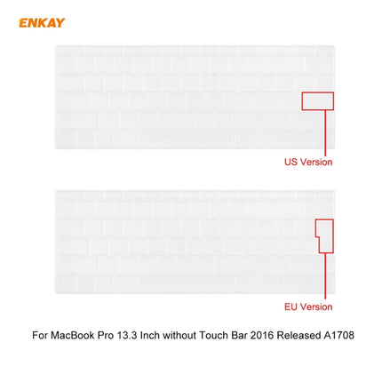 ENKAY 3 in 1 Matte Laptop Protective Case + EU Version TPU Keyboard Film + Anti-dust Plugs Set for MacBook Pro 13.3 inch A1708 (without Touch Bar)(White)-garmade.com