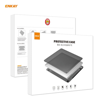 ENKAY 3 in 1 Matte Laptop Protective Case + US Version TPU Keyboard Film + Anti-dust Plugs Set for MacBook Pro 15.4 inch A1707 & A1990 (with Touch Bar)(White)-garmade.com