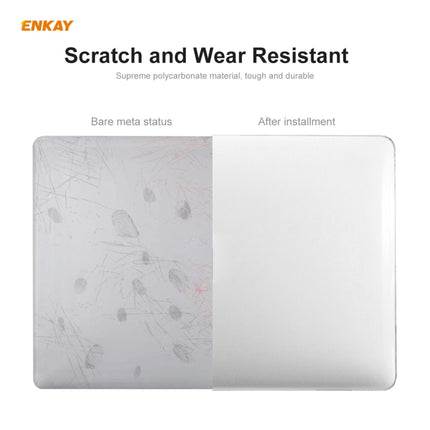 ENKAY 3 in 1 Crystal Laptop Protective Case + EU Version TPU Keyboard Film + Anti-dust Plugs Set for MacBook Pro 15.4 inch A1707 & A1990 (with Touch Bar)(Transparent)-garmade.com