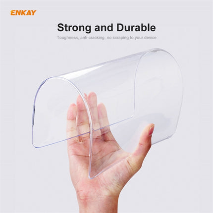 ENKAY 3 in 1 Crystal Laptop Protective Case + EU Version TPU Keyboard Film + Anti-dust Plugs Set for MacBook Pro 15.4 inch A1707 & A1990 (with Touch Bar)(Transparent)-garmade.com