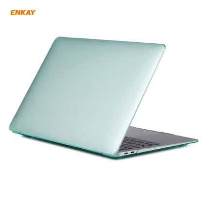 ENKAY 3 in 1 Crystal Laptop Protective Case + US Version TPU Keyboard Film + Anti-dust Plugs Set for MacBook Air 13.3 inch A1932 (2018)(Green)-garmade.com