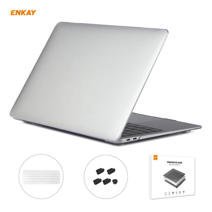 ENKAY 3 in 1 Crystal Laptop Protective Case + US Version TPU Keyboard Film + Anti-dust Plugs Set for MacBook Air 13.3 inch A1932 (2018)(Transparent)-garmade.com