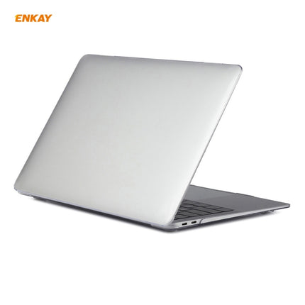 ENKAY 3 in 1 Crystal Laptop Protective Case + US Version TPU Keyboard Film + Anti-dust Plugs Set for MacBook Air 13.3 inch A1932 (2018)(Transparent)-garmade.com