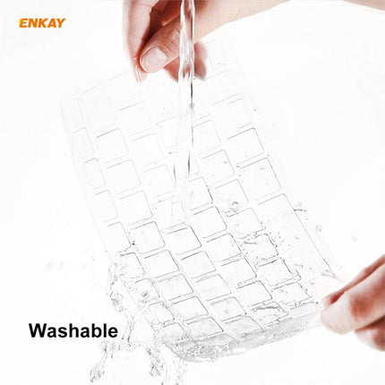 For MacBook Air 13.3 inch A1932 2018 ENKAY 3 in 1 Crystal Laptop Protective Case and EU Version TPU Keyboard Film and Anti-dust Plugs Set(Transparent)-garmade.com