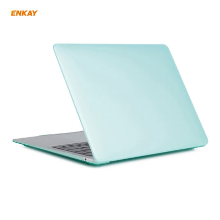 ENKAY 3 in 1 Matte Laptop Protective Case + EU Version TPU Keyboard Film + Anti-dust Plugs Set for MacBook Air 13.3 inch A1932 (2018)(Green)-garmade.com