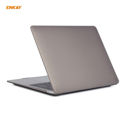 ENKAY 3 in 1 Matte Laptop Protective Case + US Version TPU Keyboard Film + Anti-dust Plugs Set for MacBook Air 13.3 inch A2179 & A2337 (2020)(Grey)-garmade.com