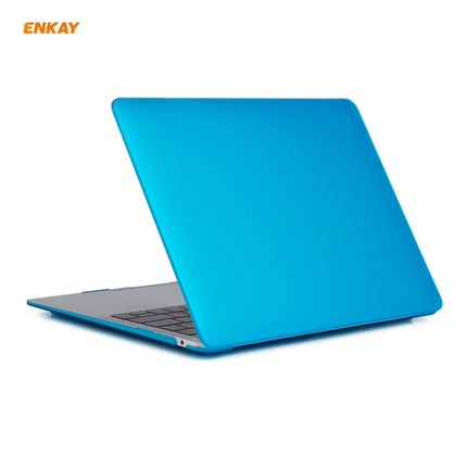 ENKAY 3 in 1 Matte Laptop Protective Case + US Version TPU Keyboard Film + Anti-dust Plugs Set for MacBook Air 13.3 inch A2179 & A2337 (2020)(Light Blue)-garmade.com