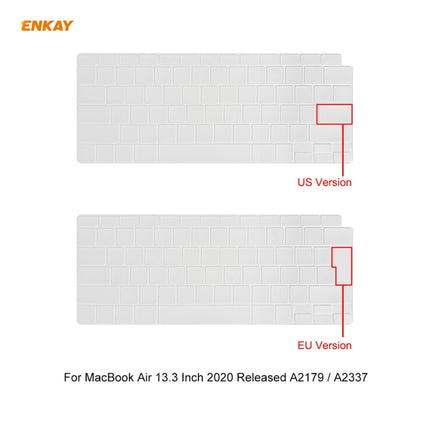 ENKAY 3 in 1 Matte Laptop Protective Case + US Version TPU Keyboard Film + Anti-dust Plugs Set for MacBook Air 13.3 inch A2179 & A2337 (2020)(Orange)-garmade.com