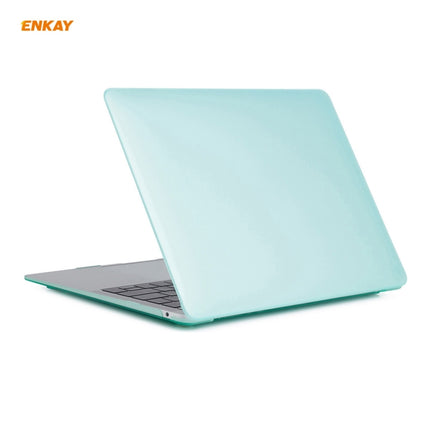 ENKAY 3 in 1 Matte Laptop Protective Case + EU Version TPU Keyboard Film + Anti-dust Plugs Set for MacBook Air 13.3 inch A2179 & A2337 (2020)(Green)-garmade.com