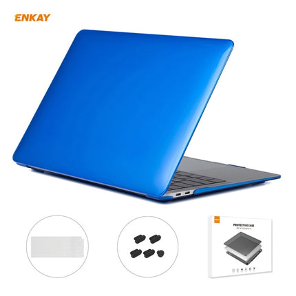 For MacBook Air 13.3 inch A2179 & A2337 2020 ENKAY 3 in 1 Crystal Laptop Protective Case + US Version TPU Keyboard Film + Anti-dust Plugs Set(Dark Blue)-garmade.com