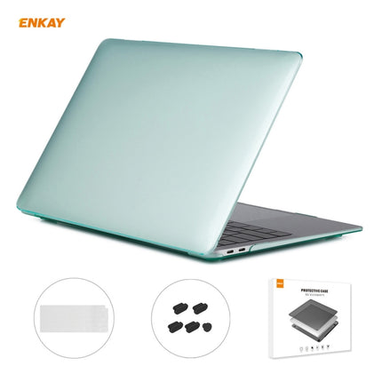 For MacBook Air 13.3 inch A2179 & A2337 2020 ENKAY 3 in 1 Crystal Laptop Protective Case + US Version TPU Keyboard Film + Anti-dust Plugs Set(Green)-garmade.com