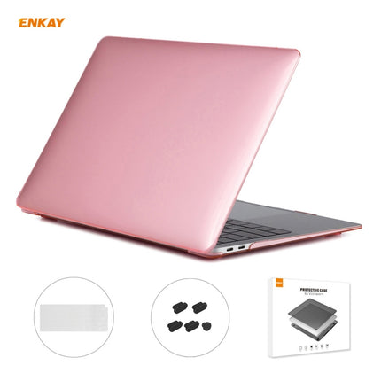 For MacBook Air 13.3 inch A2179 & A2337 2020 ENKAY 3 in 1 Crystal Laptop Protective Case + US Version TPU Keyboard Film + Anti-dust Plugs Set(Pink)-garmade.com