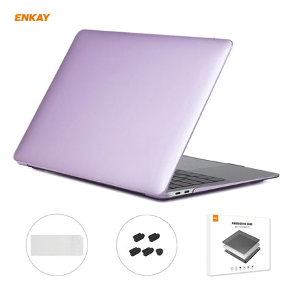 For MacBook Air 13.3 inch A2179 & A2337 2020 ENKAY 3 in 1 Crystal Laptop Protective Case + US Version TPU Keyboard Film + Anti-dust Plugs Set(Purple)-garmade.com