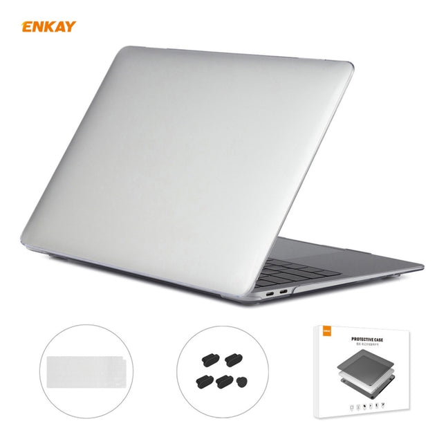 For MacBook Air 13.3 inch A2179 & A2337 2020 ENKAY 3 in 1 Crystal Laptop Protective Case + US Version TPU Keyboard Film + Anti-dust Plugs Set(Transparent)-garmade.com