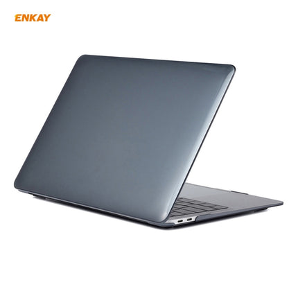 For MacBook Air 13.3 inch A2179 & A2337 2020 ENKAY 3 in 1 Crystal Laptop Protective Case + EU Version TPU Keyboard Film + Anti-dust Plugs Set(Black)-garmade.com