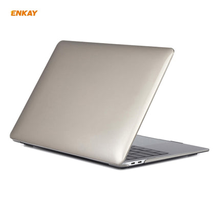 For MacBook Air 13.3 inch A2179 & A2337 2020 ENKAY 3 in 1 Crystal Laptop Protective Case + EU Version TPU Keyboard Film + Anti-dust Plugs Set(Grey)-garmade.com