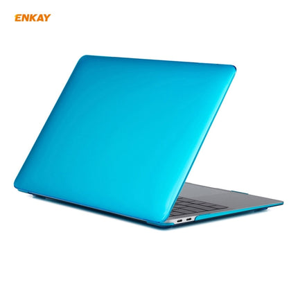 For MacBook Air 13.3 inch A2179 & A2337 2020 ENKAY 3 in 1 Crystal Laptop Protective Case + EU Version TPU Keyboard Film + Anti-dust Plugs Set(Light Blue)-garmade.com
