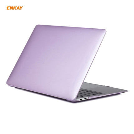 For MacBook Air 13.3 inch A2179 & A2337 2020 ENKAY 3 in 1 Crystal Laptop Protective Case + EU Version TPU Keyboard Film + Anti-dust Plugs Set(Purple)-garmade.com