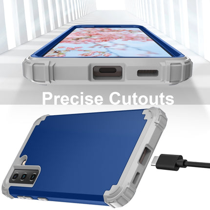 For Samsung Galaxy S21 Plus 5G PC+ Silicone Three-piece Anti-drop Mobile Phone Protective Back Cover(Blue)-garmade.com