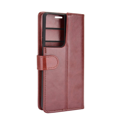 For Samsung Galaxy S21 Ultra R64 Texture Single Horizontal Flip Protective Case with Holder & Card Slots & Wallet& Photo Frame(Brown)-garmade.com