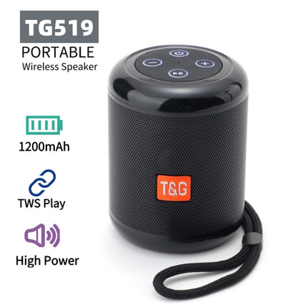 T&G TG519 TWS HiFi Portable Bluetooth Speaker Subwoofer Outdoor Wireless Column Speakers Support TF Card / FM / 3.5mm AUX / U Disk / Hands-free Call(Black)-garmade.com