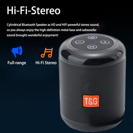 T&G TG519 TWS HiFi Portable Bluetooth Speaker Subwoofer Outdoor Wireless Column Speakers Support TF Card / FM / 3.5mm AUX / U Disk / Hands-free Call(Black)-garmade.com