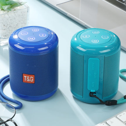T&G TG519 TWS HiFi Portable Bluetooth Speaker Subwoofer Outdoor Wireless Column Speakers Support TF Card / FM / 3.5mm AUX / U Disk / Hands-free Call(Peacock Blue)-garmade.com