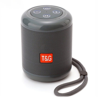 T&G TG519 TWS HiFi Portable Bluetooth Speaker Subwoofer Outdoor Wireless Column Speakers Support TF Card / FM / 3.5mm AUX / U Disk / Hands-free Call(Gray)-garmade.com