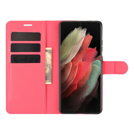 For Samsung Galaxy S21 Ultra 5G Litchi Texture Horizontal Flip Protective Case with Holder & Card Slots & Wallet(Red)-garmade.com