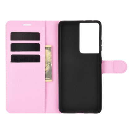 For Samsung Galaxy S21 Ultra 5G Litchi Texture Horizontal Flip Protective Case with Holder & Card Slots & Wallet(Pink)-garmade.com