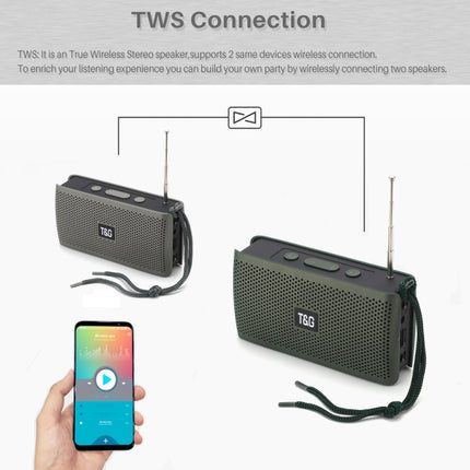 T&G TG282 Portable Bluetooth Speakers with Flashlight, Support TF Card / FM / 3.5mm AUX / U Disk / Hands-free Call(Gray)-garmade.com