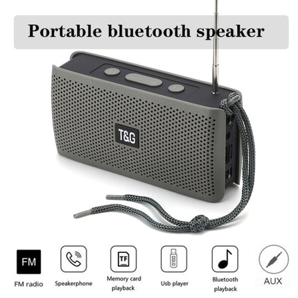 T&G TG282 Portable Bluetooth Speakers with Flashlight, Support TF Card / FM / 3.5mm AUX / U Disk / Hands-free Call(Gray)-garmade.com
