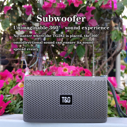 T&G TG282 Portable Bluetooth Speakers with Flashlight, Support TF Card / FM / 3.5mm AUX / U Disk / Hands-free Call(Blue)-garmade.com