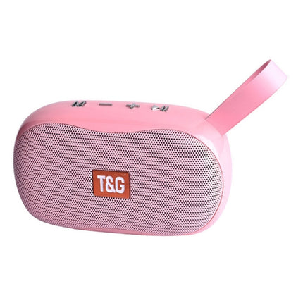 T&G TG173 TWS Subwoofer Bluetooth Speaker With Braided Cord, Support USB / AUX / TF Card / FM(Pink)-garmade.com