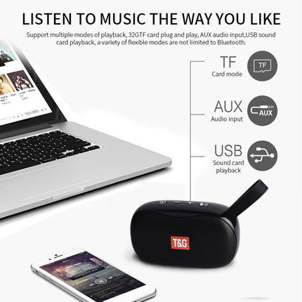 T&G TG173 TWS Subwoofer Bluetooth Speaker With Braided Cord, Support USB / AUX / TF Card / FM(Silver)-garmade.com