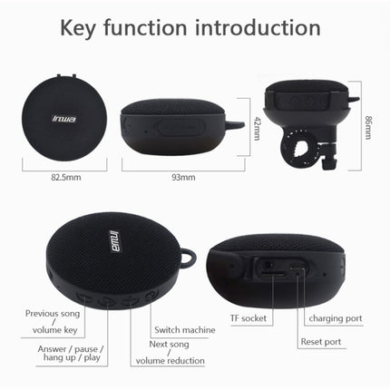 S360 Portable Outdoor Bikes Bluetooth Speaker IPX7 Waterproof Dust-proof Shockproof Speaker, Support TF(Black)-garmade.com