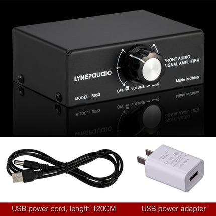 B053 Front Stereo Sound Amplifier Headphone Speaker Amplifier Booster with Volume Adjustment, 2-Way Mixer, USB 5V Power Supply, US Plug-garmade.com