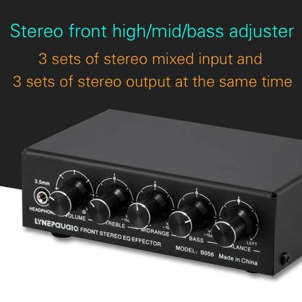 3-Channel Mixer Front Stereo Amplifier High / Mid / Bass Adjuster, USB 5V Power Supply, US Plug-garmade.com