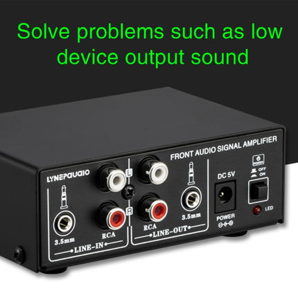 B057 Front Stereo Sound Amplifier Headphone Speaker Amplifier Booster with High And Low Bass Adjustment 2-Way Mixing, USB 5V Power Supply, US Plug-garmade.com