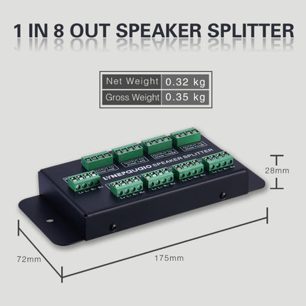 1 In 8 Out Amplifier And Sound Speaker Distributor, 8-Area Sound Source, Signal Distribution Panel, Audio Input, 300W Per Channel-garmade.com