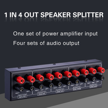 1 In And 4 Out Amplifier Sound Speaker Distributor, 4-Area Sound Source, Signal Distribution Panel, Single Audio Input, 300W Per Channel-garmade.com