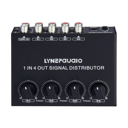 1-In 4-Out Front Stereo Signal Amplifier, Independent Output Volume Adjustment RCA Interface No Loss Allocator, US Plug-garmade.com