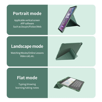 Multi-folding Surface PU Leather Matte Anti-drop Protective TPU Case with Pen Slot for iPad Air 2022 / 2020 10.9(Gold)-garmade.com