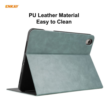 ENKAY ENK-8024 Cow Texture PU Leather + TPU Smart Case with Pen Slot foriPad Air 2022 / 2020 10.9 / iPad Pro 11 (2018)(Green)-garmade.com