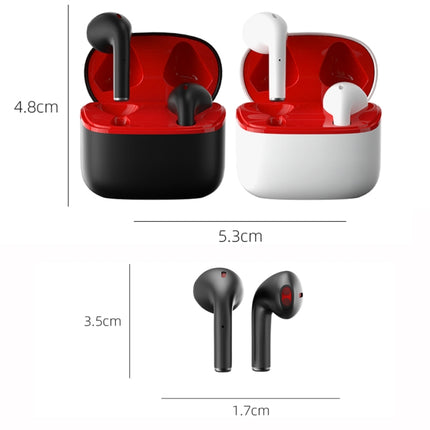 JM12 TWS Earphone Bluetooth 5.0 Touch Control Stereo Bass Sport Wireless Earphone With Mic(White)-garmade.com