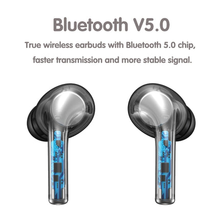 JM13 TWS Earphone Bluetooth 5.0 Touch Control Stereo Bass Sport Wireless Earphone With Mic(White)-garmade.com