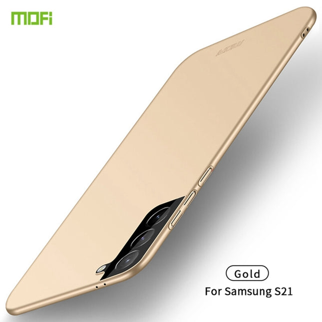 For Samsung Galaxy S21 5G MOFI Frosted PC Ultra-thin Hard Case(Gold)-garmade.com